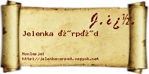 Jelenka Árpád névjegykártya